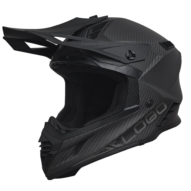 Custom Motorcycle Riding Helmet Fashion Black Carbon Fiber Motocross Helmet for Men