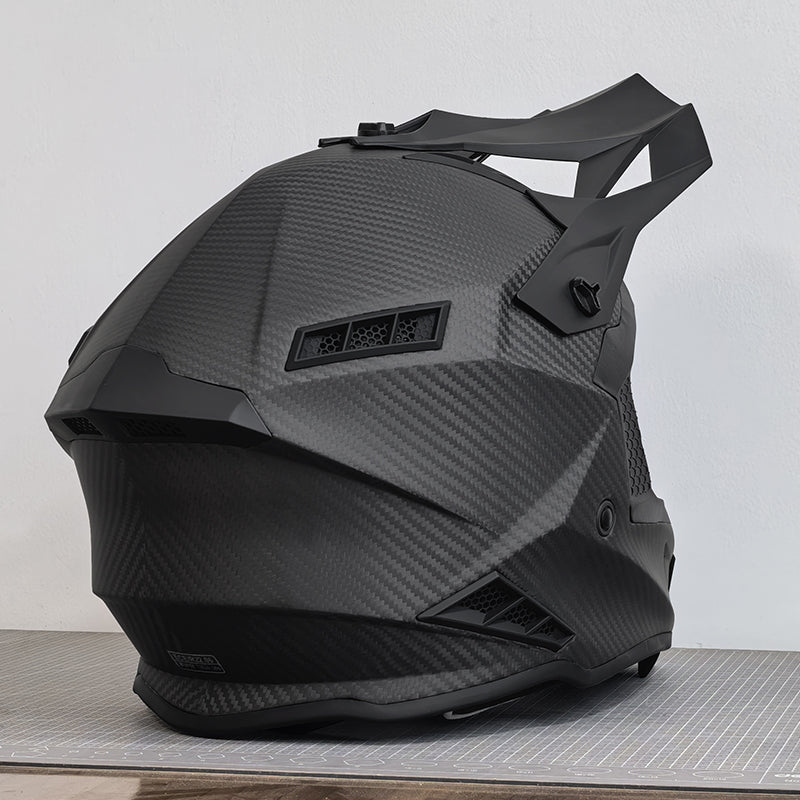 Custom Motorcycle Riding Helmet Fashion Black Carbon Fiber Motocross Helmet for Men