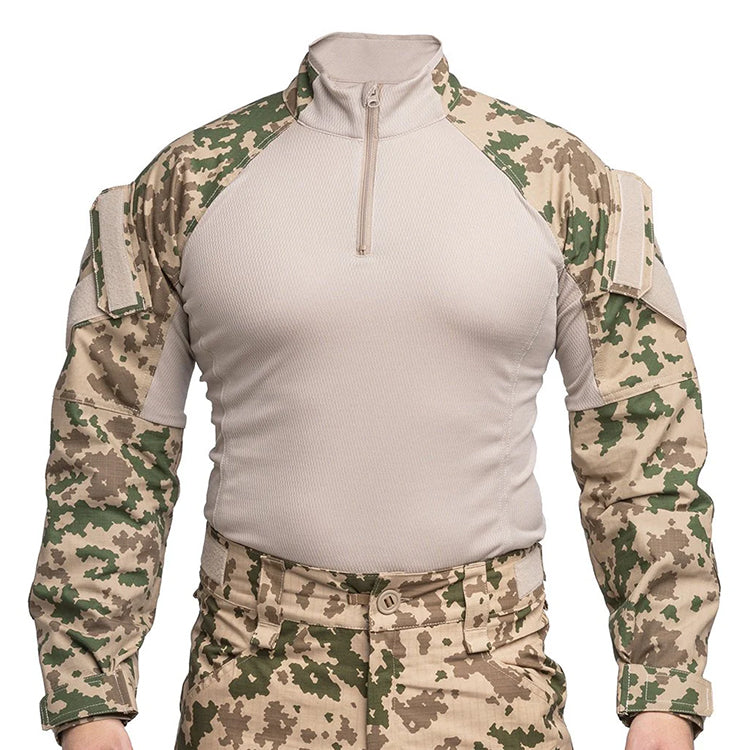 1/4 ZipperJungle camouflage Combat Shirt