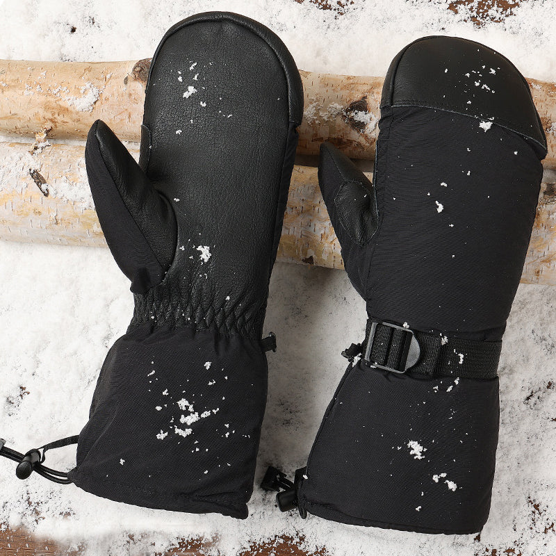 1017 Cowhide leather gloves, warm for winter skiing,suitable for Snow cycling and skiing