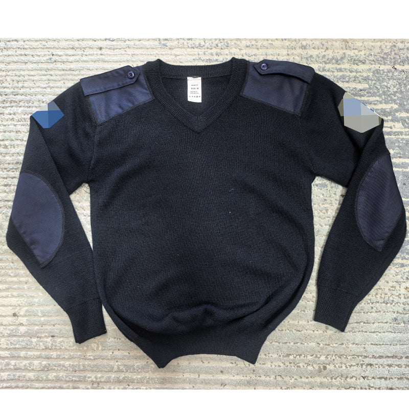 V-neck Pullover, Navy blue Uniform Sweater
