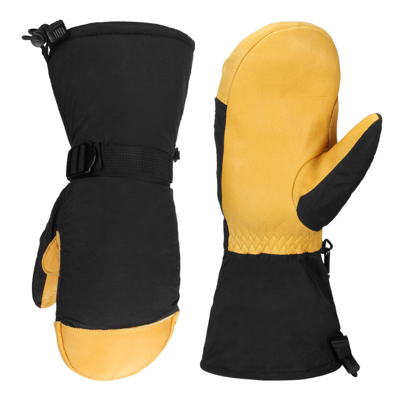 1017 Cowhide leather gloves, warm for winter skiing,suitable for Snow cycling and skiing