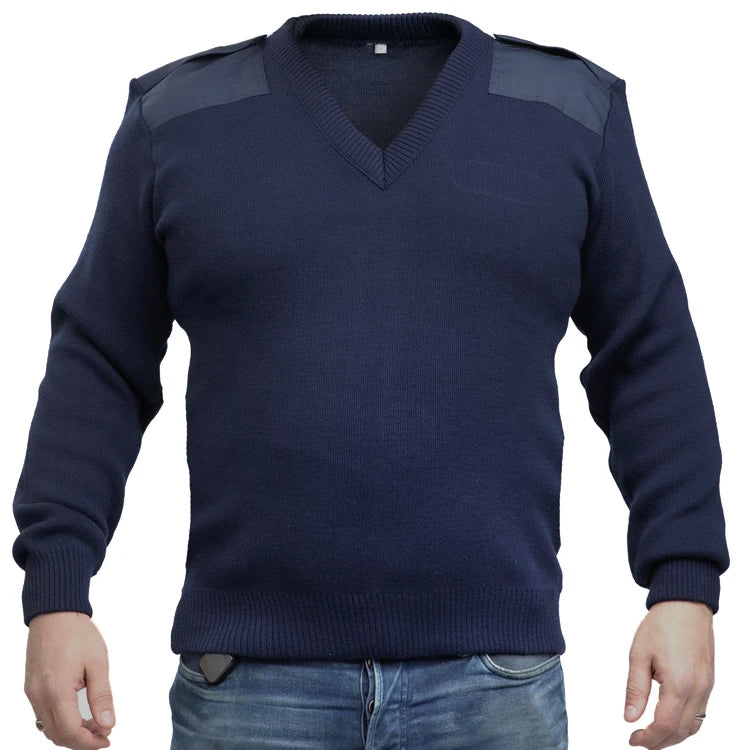 V-neck Pullover, Navy blue Uniform Sweater