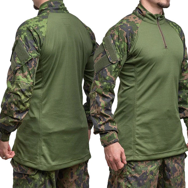 1/4 ZipperJungle camouflage Combat Shirt