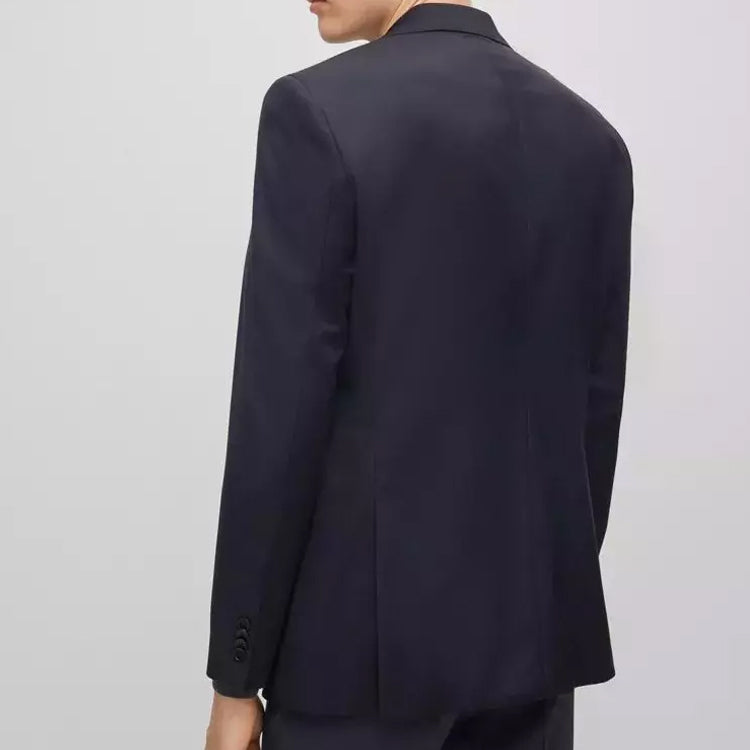 Tailored Wool Suit Jacket Navy