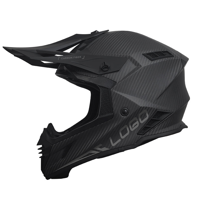 Custom Motorcycle Riding Helmet Fashion Black Carbon Fiber Motocross Helmet for Men