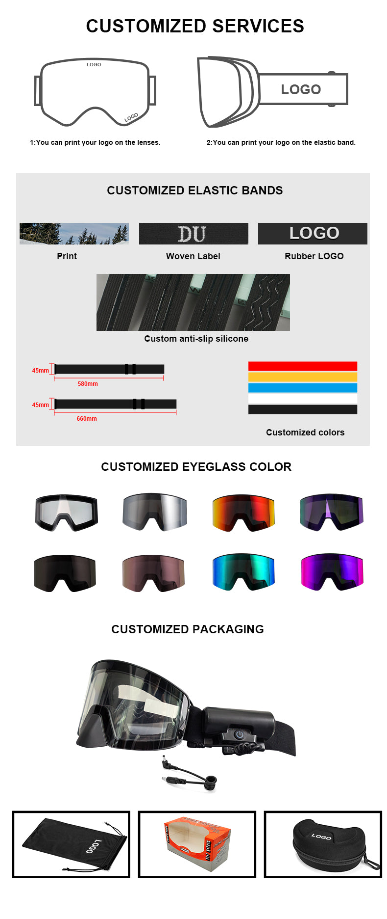 TG028D Magnetic detachable Heated Goggle for Winter snowmobile riding
