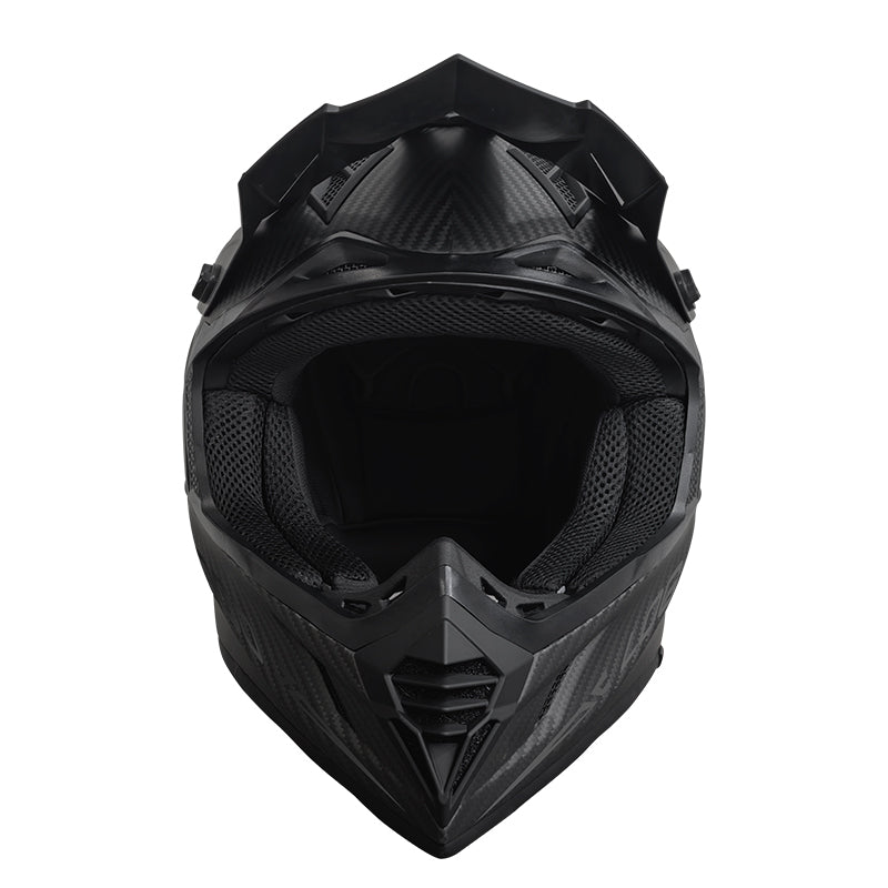 Custom Motorcycle Riding Helmet Fashion Black Carbon Fiber Motocross Helmet for Men