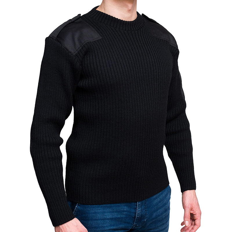 Military Tactical Sweater With Shoulder Patches for Men