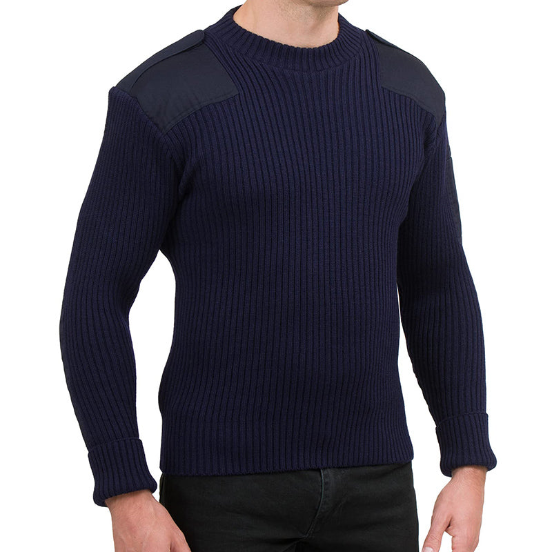 Military Tactical Sweater With Shoulder Patches for Men