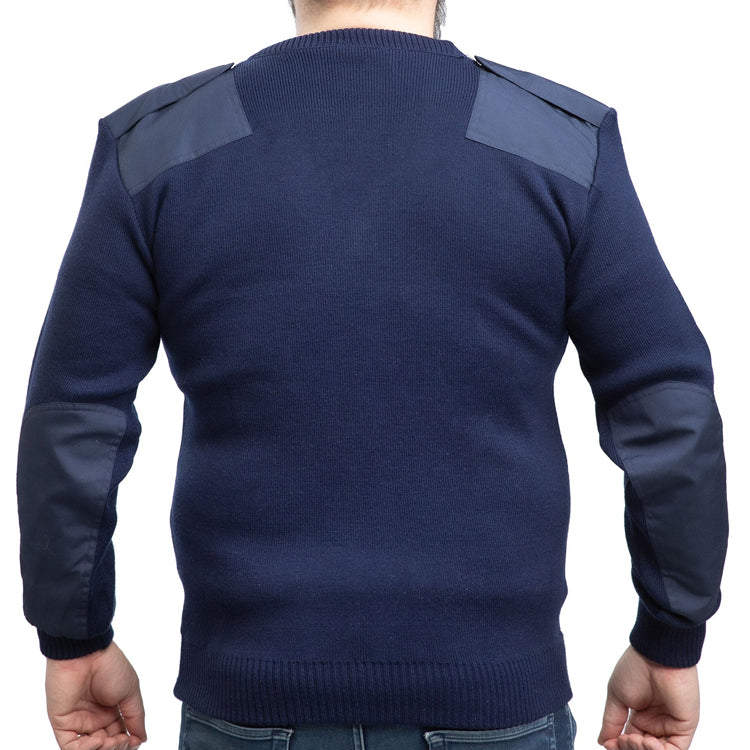 V-neck Pullover, Navy blue Uniform Sweater