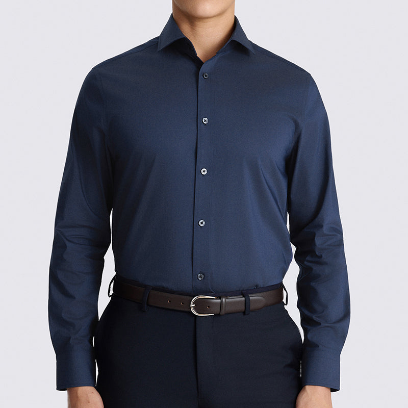 Men's Comfortable Navy Blue Business Shirt