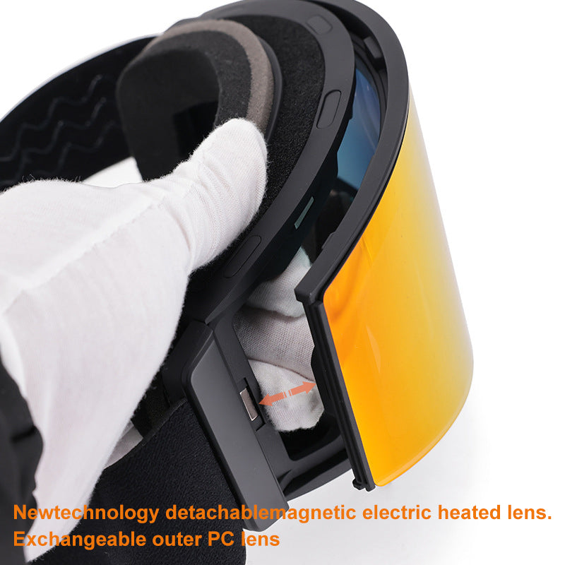 HB-20AH With Magnetic Suction Lnterchangeable Lens 100% UV400 Protection Snow Heated Snowmobile Goggles