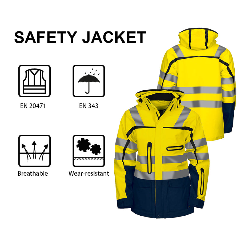 WR-110 Winter waterproof jacket with high visual reflectivity ISO EN 20471 Class 3/2