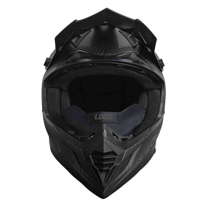 RH855 Ece 22.06 Carbon Fiber Breathable Magnetic Buckle D Ring Matte Black Snowmobile helmet