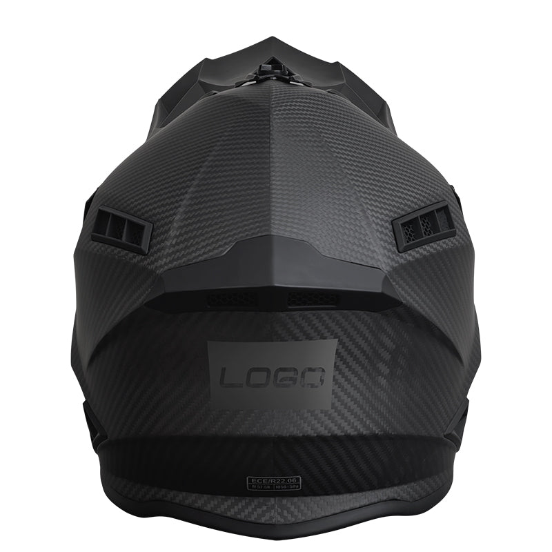 RH855 Ece 22.06 Carbon Fiber Breathable Magnetic Buckle D Ring Matte Black Snowmobile helmet