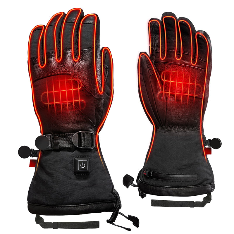 Winter heated gloves, touch-sensitive gloves, waterproof, suitable for skiing and snowmobile riding.