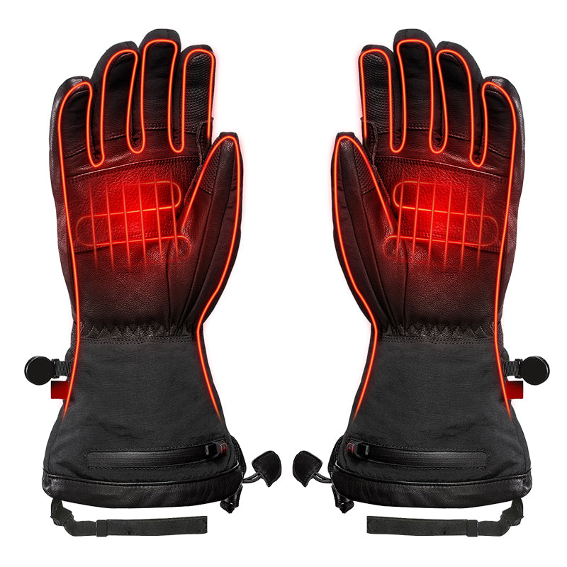 Winter heated gloves, touch-sensitive gloves, waterproof, suitable for skiing and snowmobile riding.